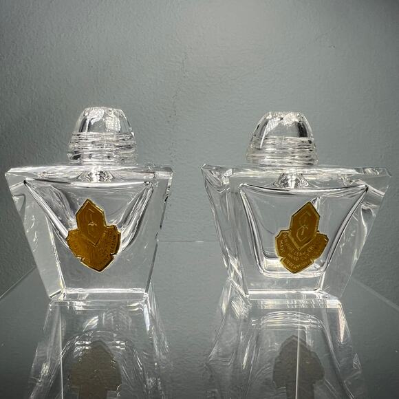 Vintage Mid Century Hand Cut Lead Crystal Salt Pepper Shakers US Zone Germany